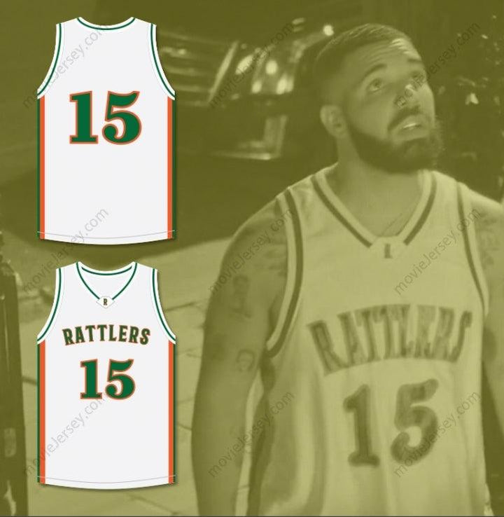 CUSTOM ANY Name Number DEMARCUS COUSINS 15 LEFLORE HIGH SCHOOL RATTLERS WHITE BASKETBALL JERSEY DRAKE- IN MY FEELINGS Top Stitched S-6XL