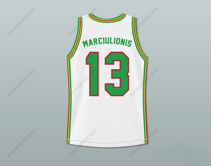CUSTOM ANY Name Number SARUNAS MARCIULIONIS 13 LITHUANIA BASKETBALL JERSEY STITCH SEWN Top Stitched S-6XL