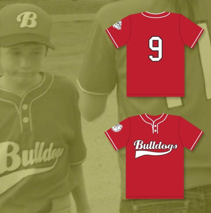 Custom Any Name Number TYLER 9 BULLDOGS BASEBALL JERSEY HOME RUN Top Stitched S-6XL