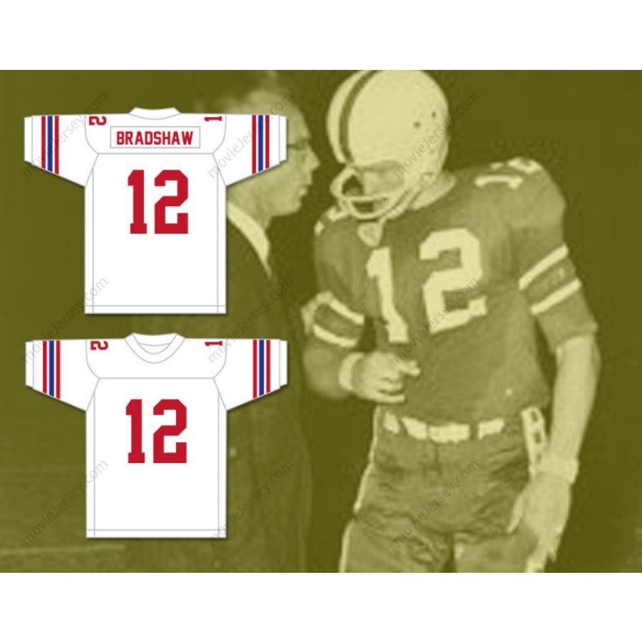 CUSTOM TERRY BRADSHAW 12 HIGH SCHOOL KNIGHTS WHITE FOOTBALL JERSEY All S-6XL