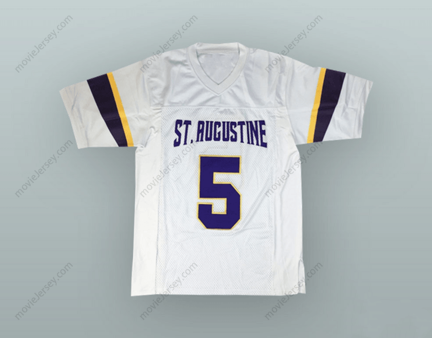 CUSTOM ANY Name Number LEONARD FOURNETTE 5 ST. AUGUSTINE HIGH SCHOOL PURPLE KNIGHTS WHITE FOOTBALL JERSEY Top Stitched S-6XL