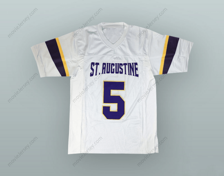 CUSTOM ANY Name Number LEONARD FOURNETTE 5 ST. AUGUSTINE HIGH SCHOOL PURPLE KNIGHTS WHITE FOOTBALL JERSEY Top Stitched S-6XL