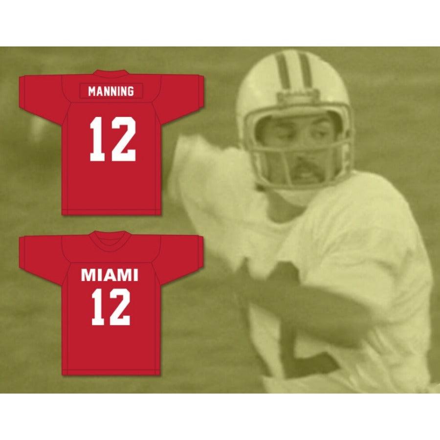 CUSTOM ANY Name Number HOSE MANNING 12 MIAMI FOOTBALL JERSEY SEMI-TOUGH Top Stitched S-6XL