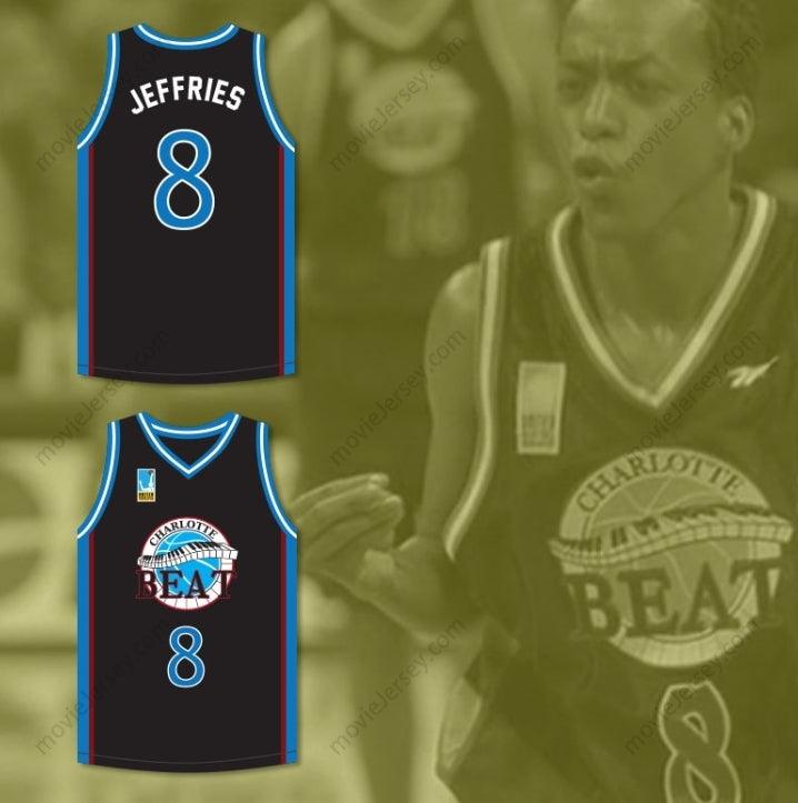 CUSTOM ANY Name Number JAMAL JEFFRIES 8 CHARLOTTE BEAT HOME BASKETBALL JERSEY WITH UBA PATCH JUWANNA MANN Top Stitched S-6XL