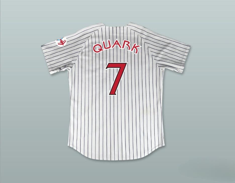 Custom Any Name Number QUARK 7 DEEP SPACE NINERS WHITE PINSTRIPED BASEBALL JERSEY Top Stitched S-6XL