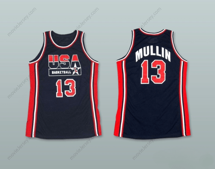 CUSTOM ANY Name Number 1992 CHRIS MULLIN 13 USA AWAY BASKETBALL JERSEY Top Stitched S-6XL