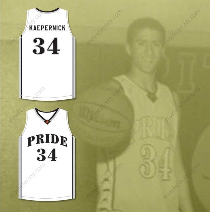 CUSTOM ANY Name Number COLIN KAEPERNICK 34 JOHN H. PITMAN HIGH SCHOOL PRIDE WHITE BASKETBALL JERSEY 2 Top Stitched S-6XL