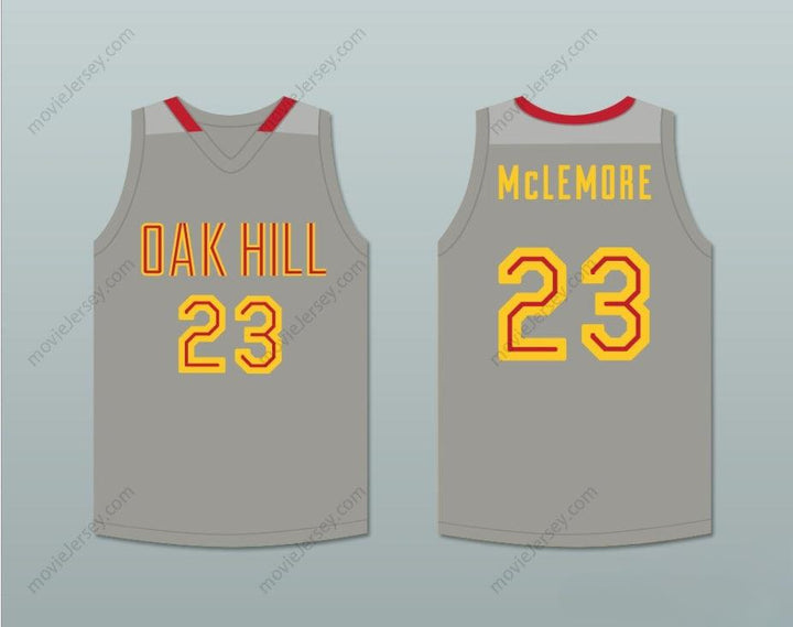 CUSTOM ANY Name Number BEN MCLEMORE 23 OAK HILL ACADEMY GRAY BASKETBALL JERSEY Top Stitched S-6XL
