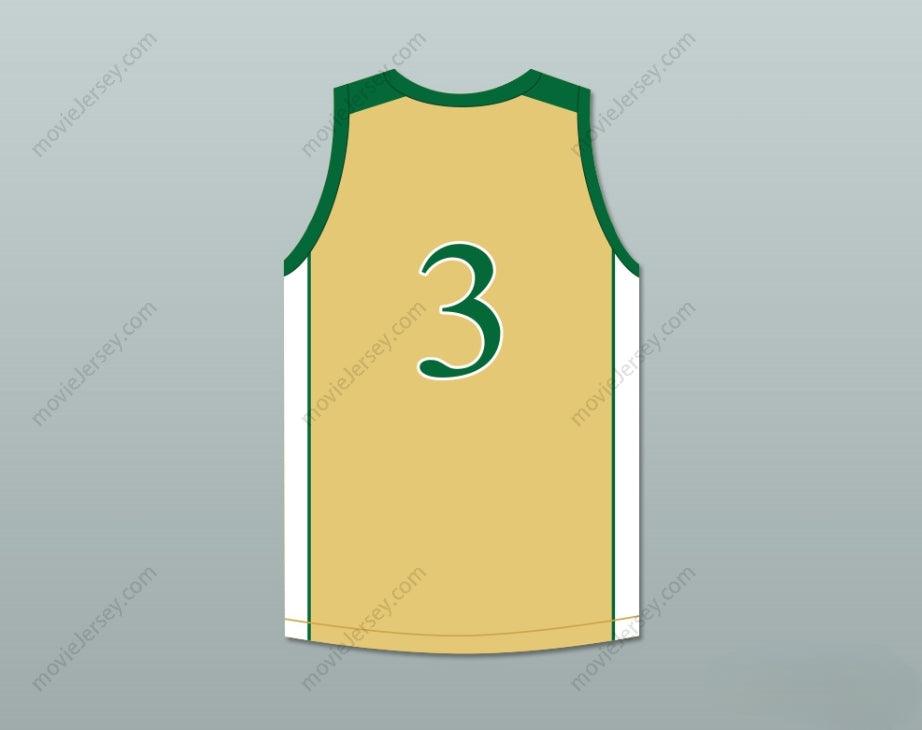 CUSTOM ANY Name Number CJ MCCOLLUM 3 GLENOAK HIGH SCHOOL GOLDEN  GOLD BASKETBALL JERSEY 2 Top Stitched S-6XL