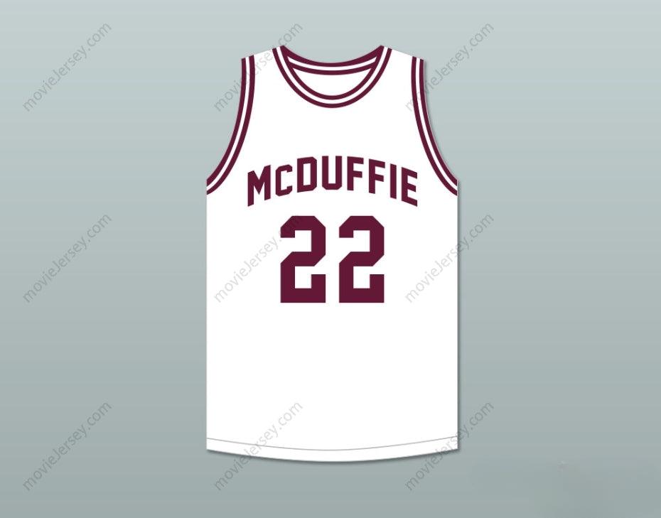 CUSTOM ANY Name Number LARRY NANCE 22 MCDUFFIE HIGH SCHOOL FIGHTING SCOTS WHITE BASKETBALL JERSEY Top Stitched S-6XL