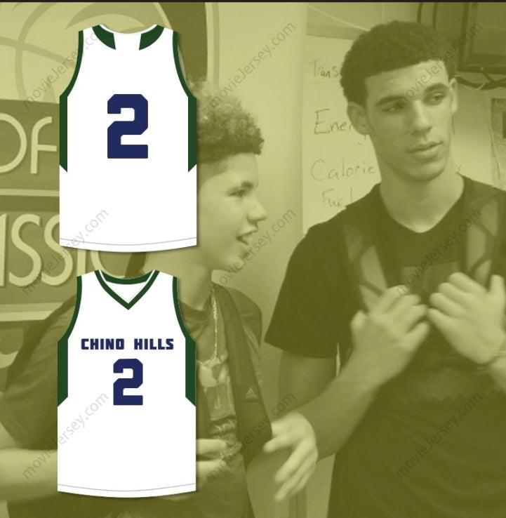CUSTOM ANY Name Number LONZO BALL 2   HIGH SCHOOL HUSKIES WHITE BASKETBALL JERSEY 2 Top Stitched S-6XL