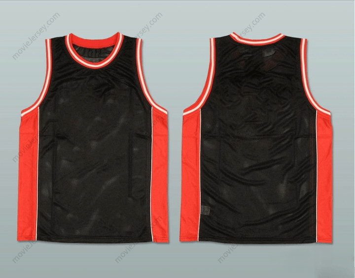 CUSTOM ANY Name Number PLAIN BASKETBALL JERSEY BLACK-RED-WHITE Top Stitched S-6XL