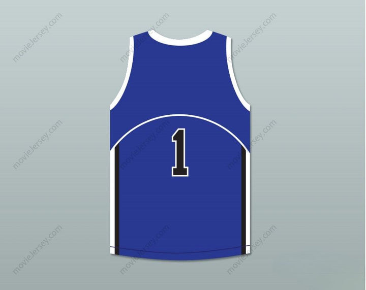 CUSTOM ANY Name Number DAMIAN LILLARD 1  HIGH SCHOOL WILDCATS BLUE BASKETBALL JERSEY Top Stitched S-6XL