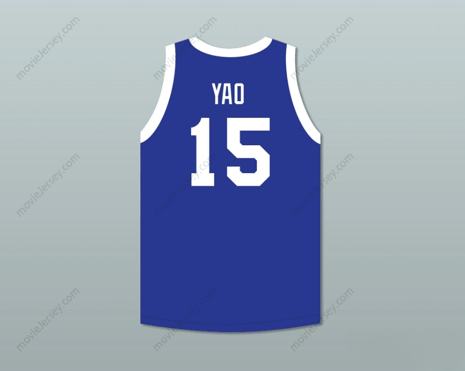CUSTOM ANY Name Number YAO MING 15 SHANGHAI SHARKS CHINA BASKETBALL JERSEY WITH CBA PATCH Top Stitched S-6XL