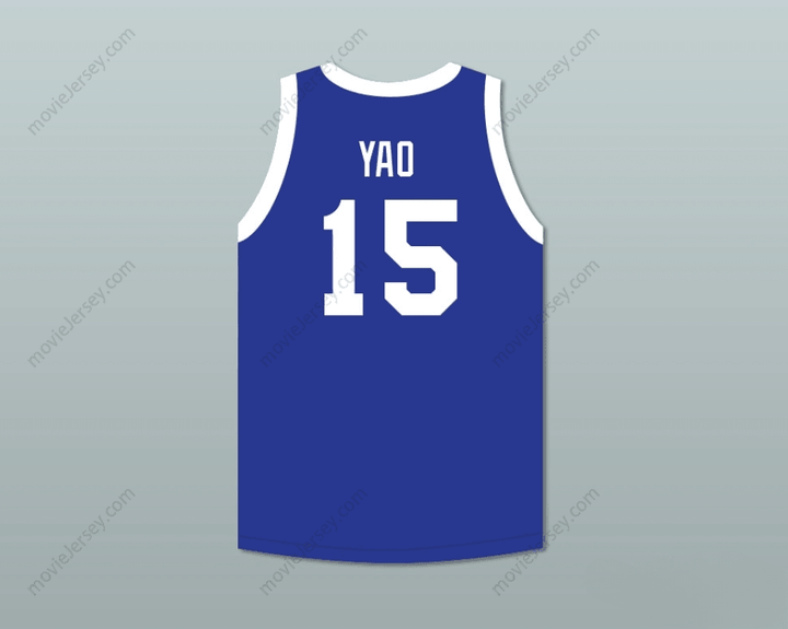 CUSTOM ANY Name Number YAO MING 15 SHANGHAI SHARKS CHINA BASKETBALL JERSEY WITH CBA PATCH Top Stitched S-6XL