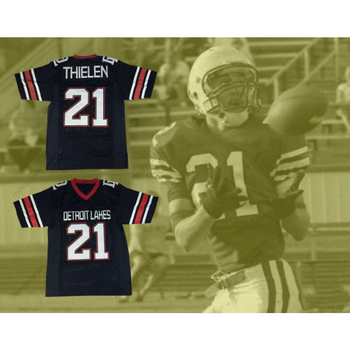 CUSTOM ANY Name Number ADAM THIELEN 21 DETROIT LAKES HIGH SCHOOL LAKERS BLACK FOOTBALL JERSEY Top Stitched S-6XL
