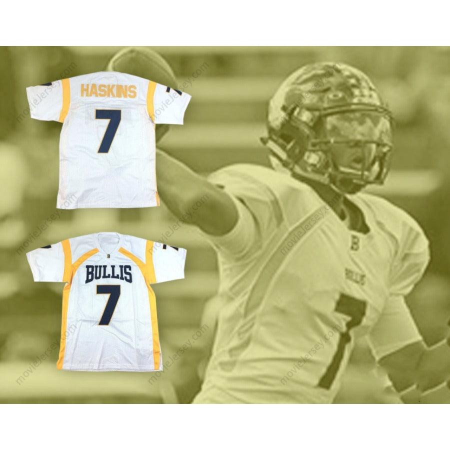 CUSTOM ANY Name Number DWAYNE HASKINS 7 SCHOOL BULLDOGS WHITE FOOTBALL JERSEY Top Stitched S-6XL