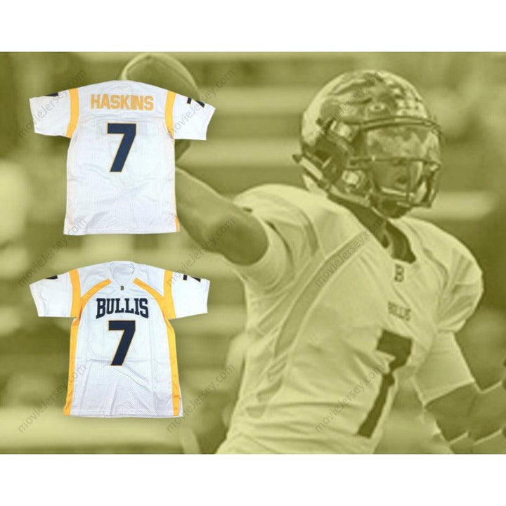CUSTOM ANY Name Number DWAYNE HASKINS 7 SCHOOL BULLDOGS WHITE FOOTBALL JERSEY Top Stitched S-6XL