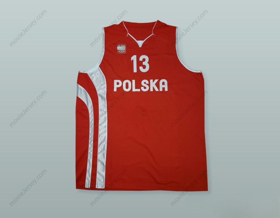 CUSTOM ANY Name Number MARCIN GORTAT 13 POLAND BASKETBALL JERSEY WITH PATCH Top Stitched S-6XL