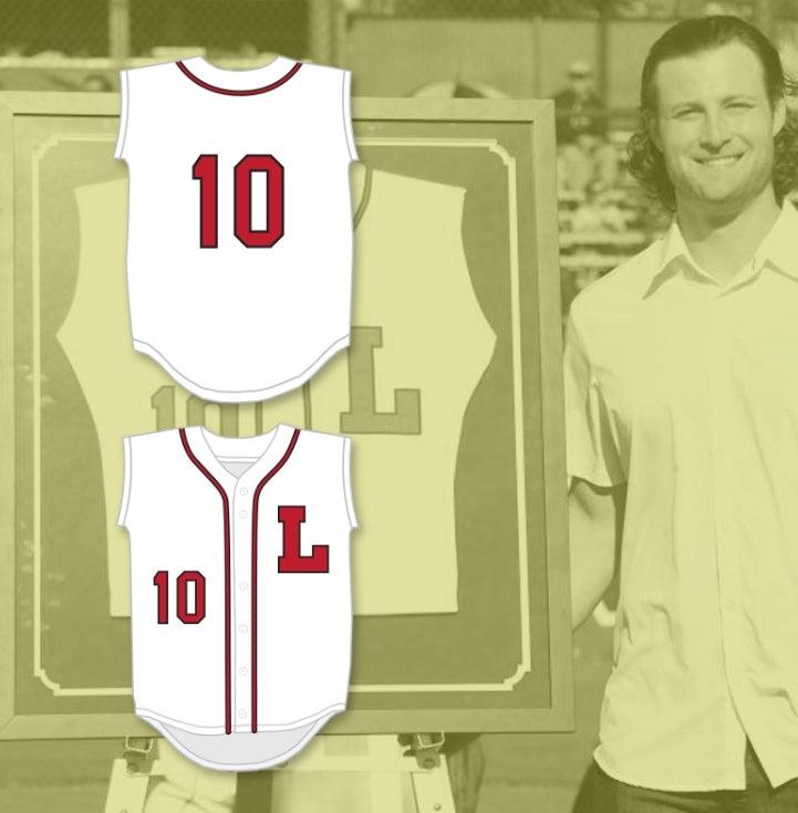 Custom Any Name Number GERRIT COLE 10 LUTHERAN HIGH SCHOOL OF ORANGE COUNTY LANCERS WHITE BASEBALL JERSEY 1 Top Stitched S-6XL