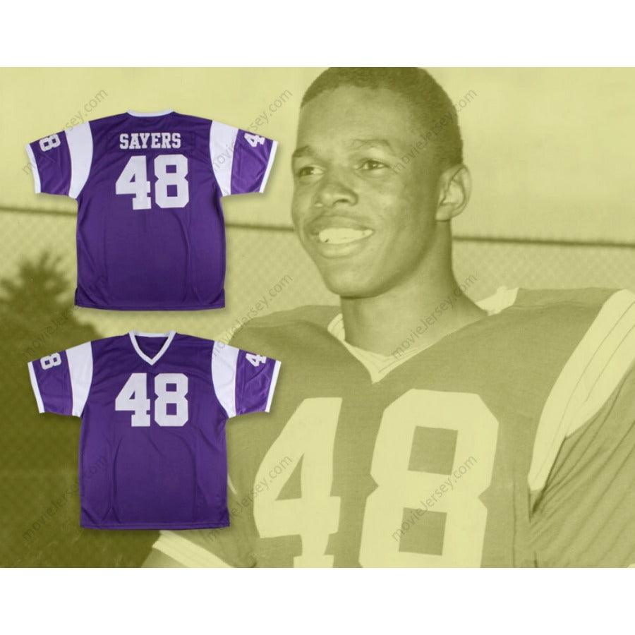 CUSTOM ANY Name Number GALE SAYERS 48 OMAHA CENTRAL HIGH SCHOOL EAGLES PURPLE FOOTBALL JERSEY Top Stitched S-6XL