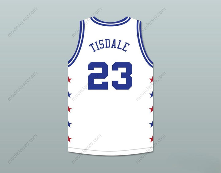 CUSTOM ANY Name Number WAYMAN TISDALE 23 MAGIC JOHNSON ALL STAR GAME WHITE BASKETBALL JERSEY 1990 MIDSUMMER NIGHT'S MAGIC CHARITY EVENT Top Stitched S-6XL