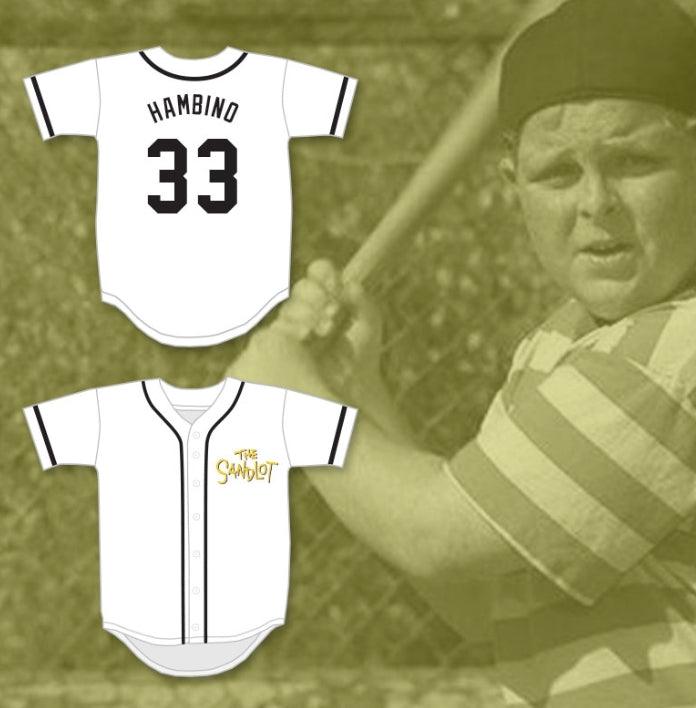 Custom Any Name Number HAMILTON 'HAMBINO' PORTER 33 BASEBALL JERSEY THE SANDLOT Top Stitched S-6XL