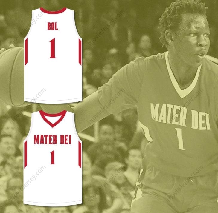 CUSTOM ANY Name Number BOL BOL 1 MATER DEI HIGH SCHOOL WHITE BASKETBALL JERSEY 2 Top Stitched S-6XL