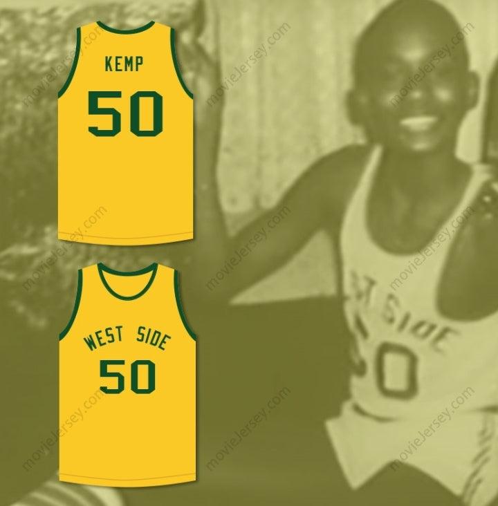 CUSTOM ANY Name Number SHAWN KEMP 50 WEST SIDE ELEMENTARY SCHOOL YELLOW BASKETBALL JERSEY Top Stitched S-6XL