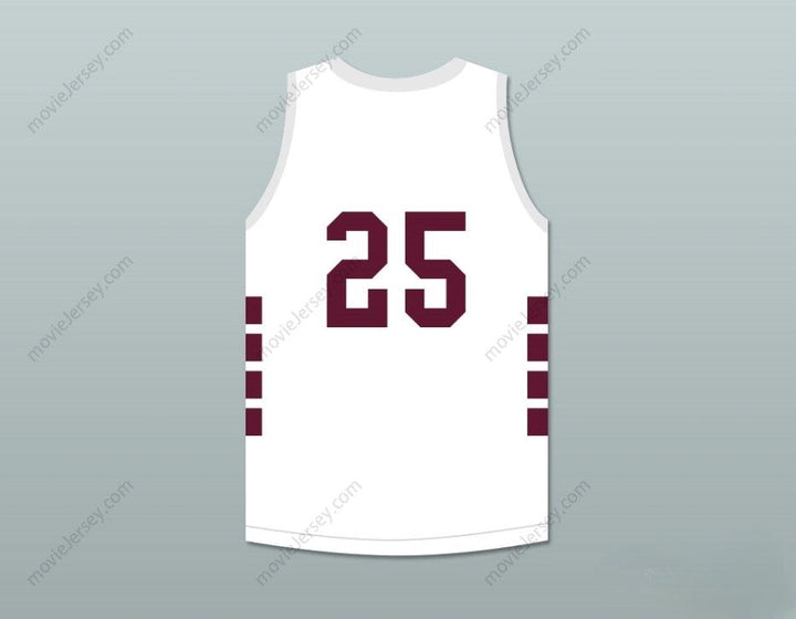 CUSTOM ANY Name Number PLAYER 25 BRISTOL CENTRAL RAMS WHITE BASKETBALL JERSEY Top Stitched S-6XL