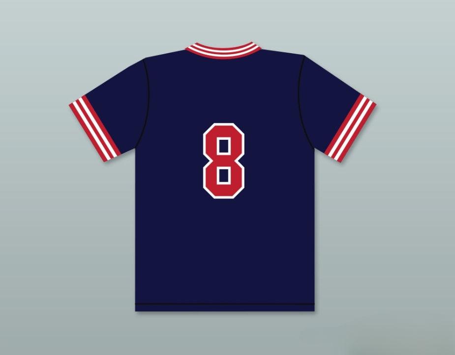 Custom Any Name Number DAVE LOGAN 8 PIONEERS AWAY BASEBALL JERSEY HARDBALL SITCOM Top Stitched S-6XL