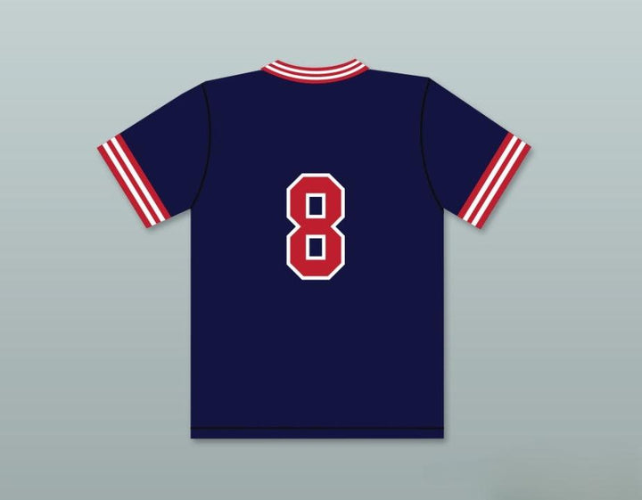 Custom Any Name Number DAVE LOGAN 8 PIONEERS AWAY BASEBALL JERSEY HARDBALL SITCOM Top Stitched S-6XL