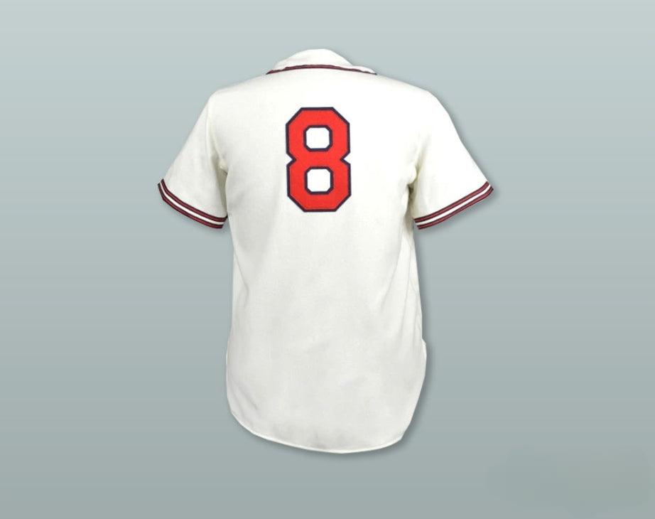 Custom Any Name Number  CRACKERS 8 WHITE BUTTON DOWN BASEBALL JERSEY Top Stitched S-6XL