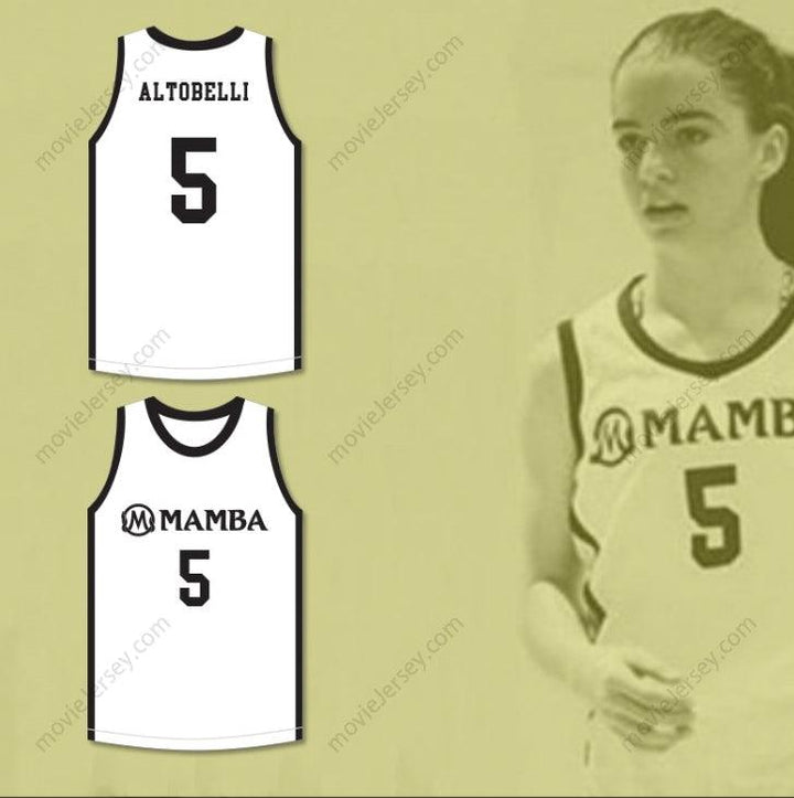 CUSTOM ANY Name Number ALYSSA ALTOBELLI 5 MAMBA BALLERS WHITE BASKETBALL JERSEY Top Stitched S-6XL