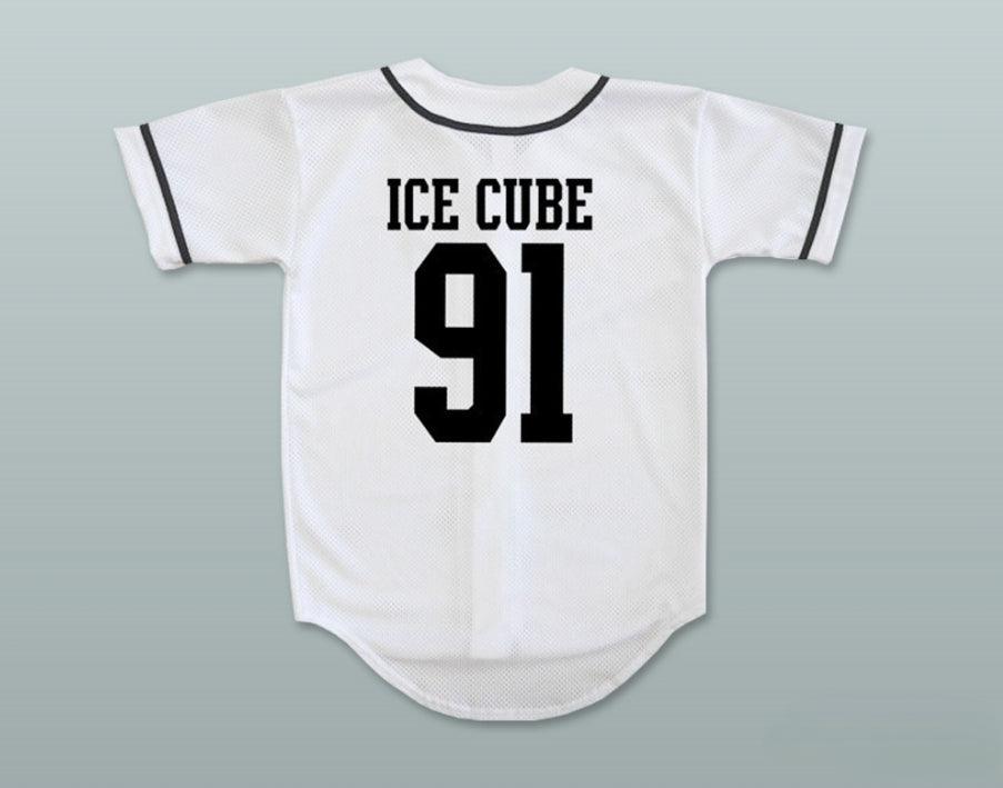 Custom Any Name Number N.W.A. ICE CUBE 91 WHITE BASEBALL JERSEY Top Stitched S-6XL