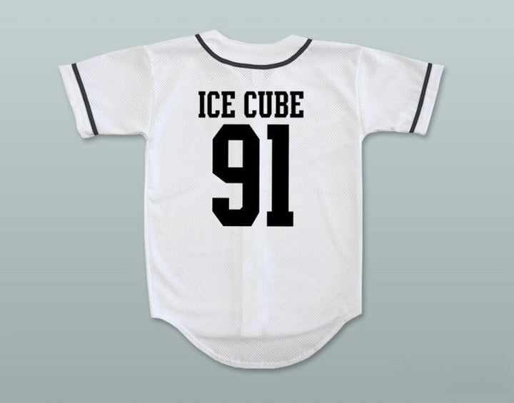 Custom Any Name Number N.W.A. ICE CUBE 91 WHITE BASEBALL JERSEY Top Stitched S-6XL