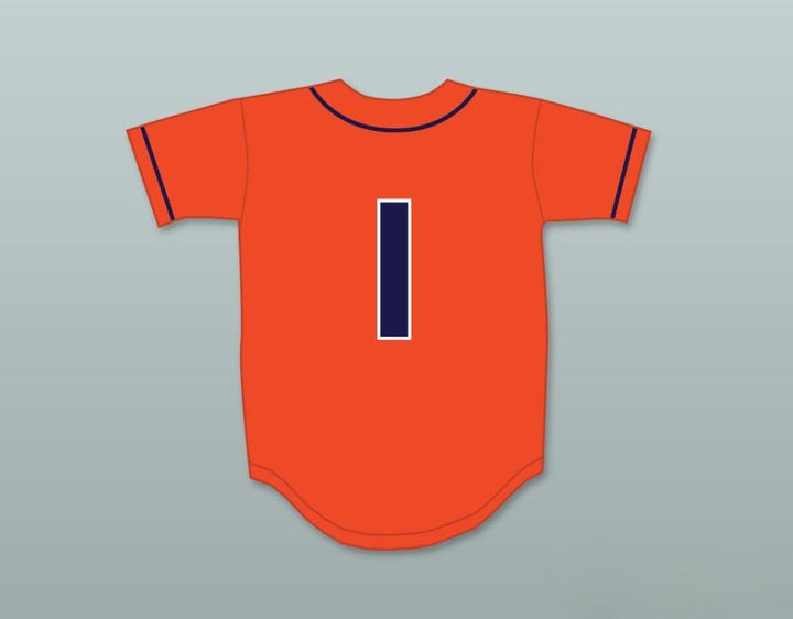 Custom Any Name Number MIKE TROUT 1  SENIOR HIGH SCHOOL THUNDERBOLTS ORANGE BASEBALL JERSEY 1 Top Stitched S-6XL