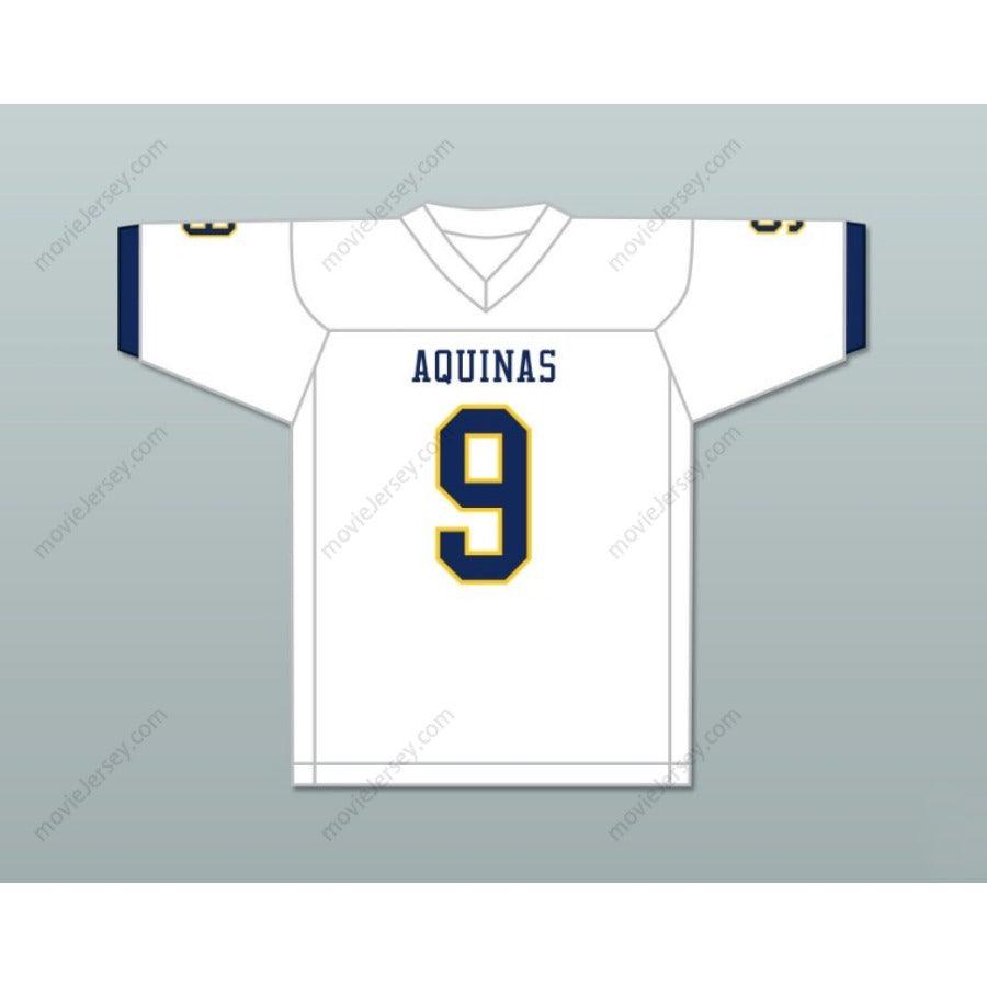 CUSTOM ANY Name Number ELIJAH MOORE 9   AQUINAS HIGH SCHOOL RAIDERS Football Jersey Top Stitched S-6XL
