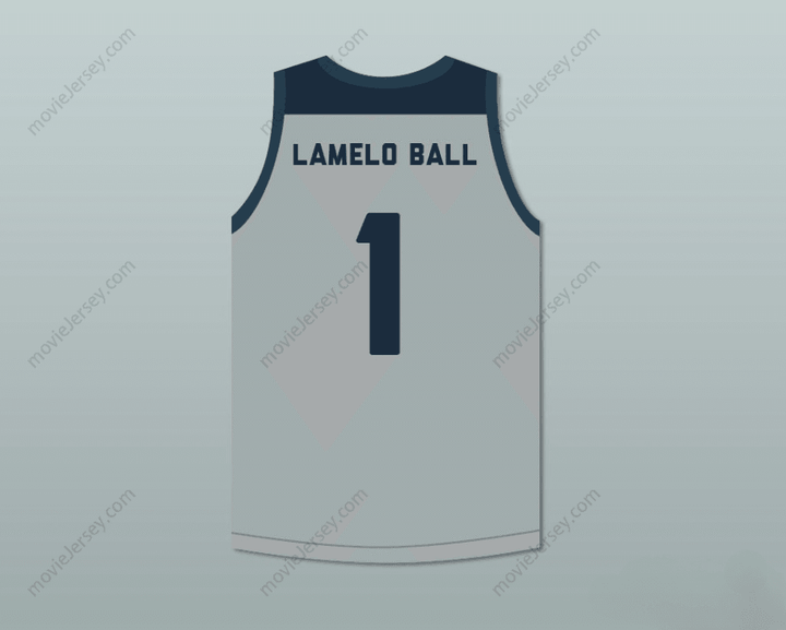 CUSTOM ANY Name Number LAMELO BALL 1   HUSKIES GRAY BASKETBALL JERSEY Top Stitched S-6XL