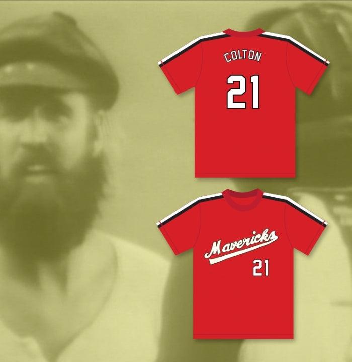 Custom Any Name Number LARRY COLTON 21   RED BASEBALL JERSEY THE BATTERED BASTARDS OF BASEBALL Top Stitched S-6XL