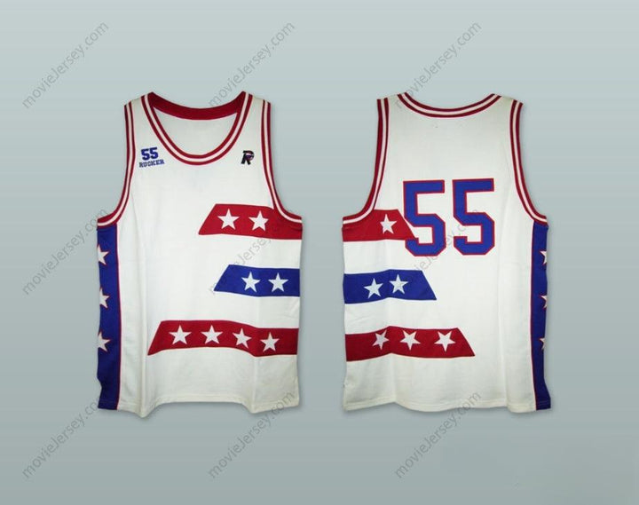 CUSTOM ANY Name Number RUCKER ALL STARS 55 WHITE BASKETBALL JERSEY Top Stitched S-6XL