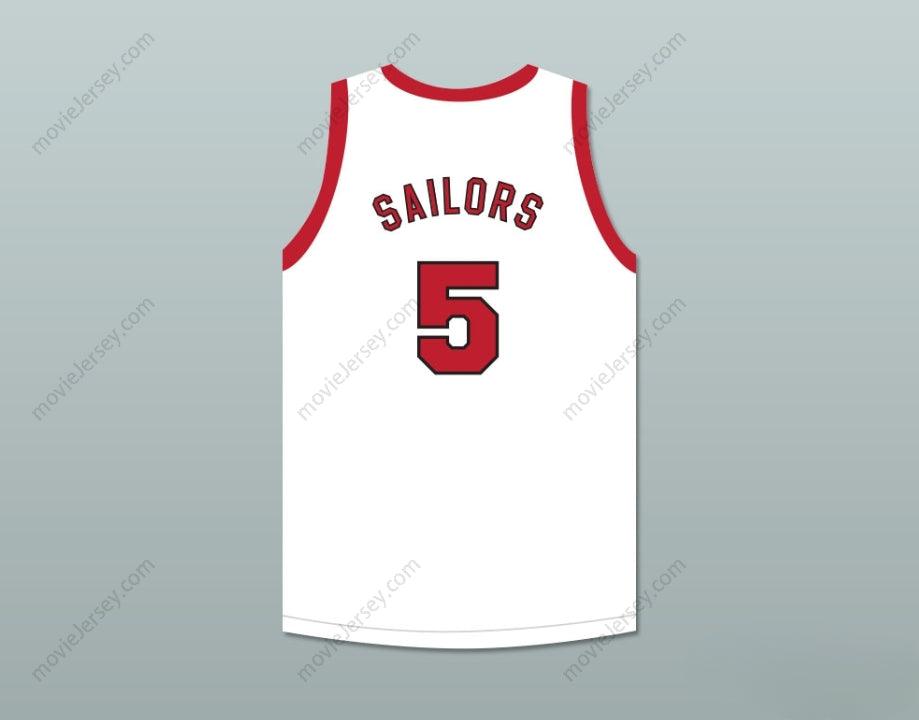 CUSTOM ANY Name Number KENNY SAILORS 5 PROVIDENCE STEAMROLLERS WHITE BASKETBALL JERSEY 4 Top Stitched S-6XL