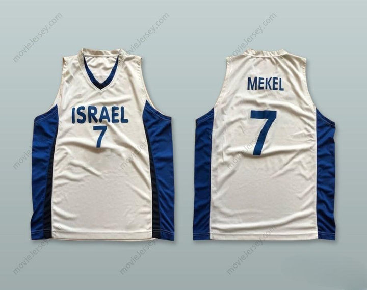 CUSTOM ANY Name Number GAL MEKEL 7 ISRAEL WHITE BASKETBALL JERSEY Top Stitched S-6XL