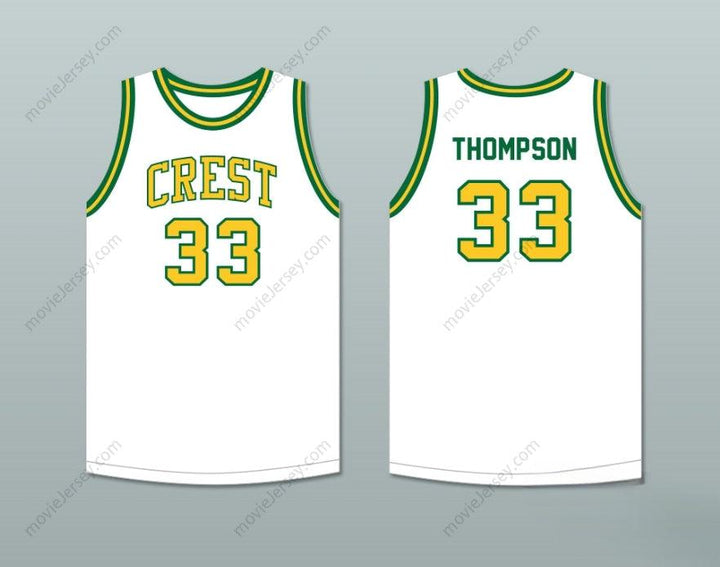 CUSTOM ANY Name Number DAVID THOMPSON 33 CREST HIGH SCHOOL CHARGERS WHITE BASKETBALL JERSEY 1 Top Stitched S-6XL