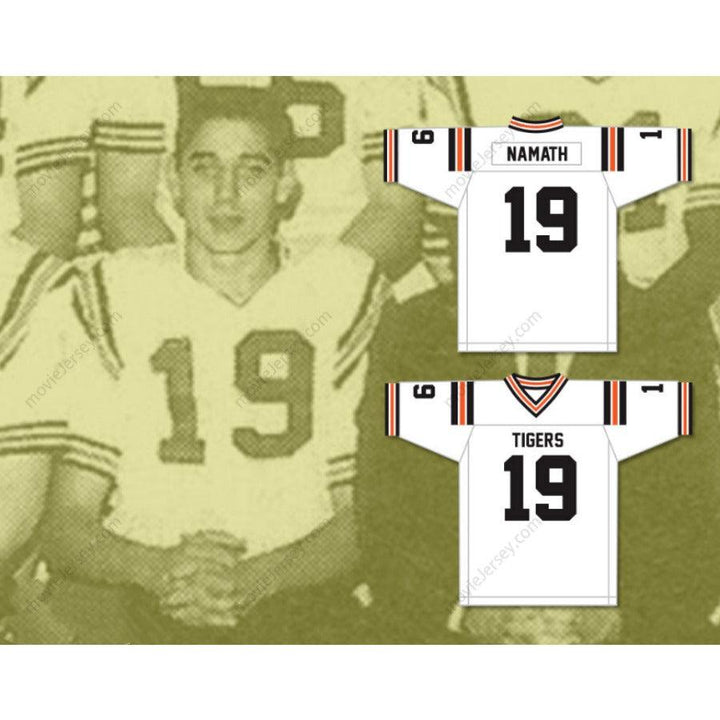 CUSTOM Name JOE NAMATH 19 BEAVER FALLS HIGH SCHOOL TIGERS FOOTBALL JERSEY S-6XL