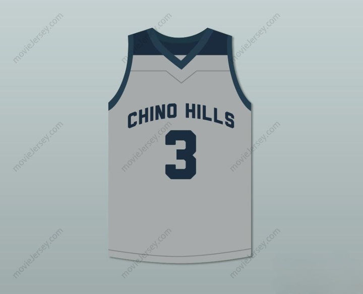 CUSTOM ANY Name Number LIANGELO BALL 3   HIGH SCHOOL HUSKIES GRAY BASKETBALL JERSEY Top Stitched S-6XL