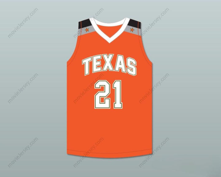 CUSTOM ANY Name Number PLAYER 21 TEXAS D1 AMBASSADORS  ORANGE BASKETBALL JERSEY 1 Top Stitched S-6XL