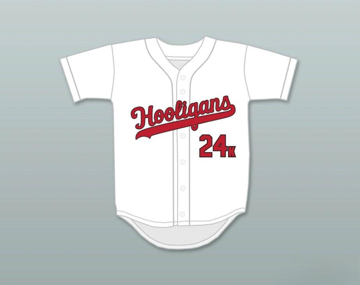 Custom Any Name Number MARS 24K HOOLIGANS WHITE BASEBALL JERSEY Top Stitched S-6XL