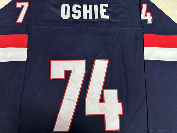 Custom Any Name Number T.J. OSHIE 74 USA NATIONAL TEAM HOCKEY JERSEY  Top Stitched S-6XL