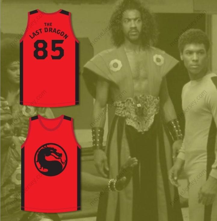 CUSTOM ANY Name Number BRUCE LEROY GREEN 85 THE LAST DRAGON RED MORTAL KOMBAT JERSEY Top Stitched S-6XL